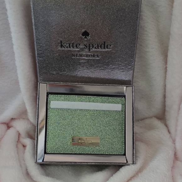 kate spade Handbags - Kate Spade Kenzie Glitter Seawater Card Holder